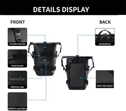 دراجة نارية الرف الخلفي حقيبة 8L للماء دراجة نارية الذيل حقيبة PVC السلة للدراجات النارية، الدراجة الترابية، دراجة والتخييم in Kuwait