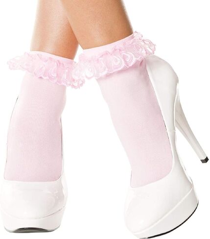 خلخال نسائي من الدانتيل وكشكش غير شفاف لأرجل الموسيقى in Kuwait