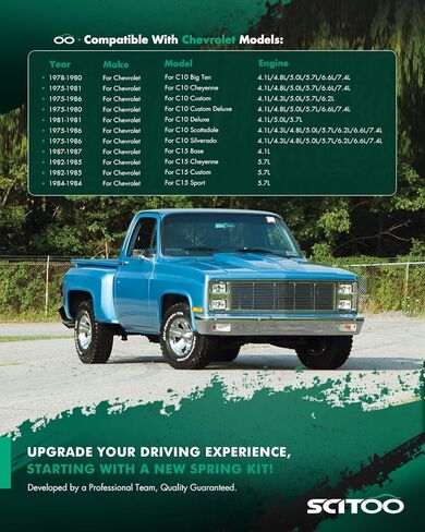 ملحقات موسعات الصدمات من SCITOO لخفض مجموعة الشاحنات لسيارة Chevy GMC C10 1975-1986 لـ GMC C15 1975-1978 استبدال دعامة تعليق ملحقات زنبركية متينة in Kuwait