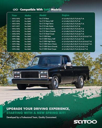 ملحقات موسعات الصدمات من SCITOO لخفض مجموعة الشاحنات لسيارة Chevy GMC C10 1975-1986 لـ GMC C15 1975-1978 استبدال دعامة تعليق ملحقات زنبركية متينة in Kuwait