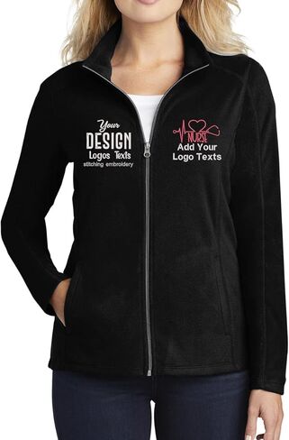 INK STITCH Women L223 Custom Embroidery Add Your Own Logo Texts Personalized Microfleece Jackets in Kuwait