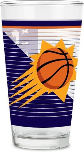Rico Industries NBA Basketball New York Knicks Standard 16 oz Pint Glasses with Digitally Printed Logo, Classic Drinking Glass in Saudi Arabia