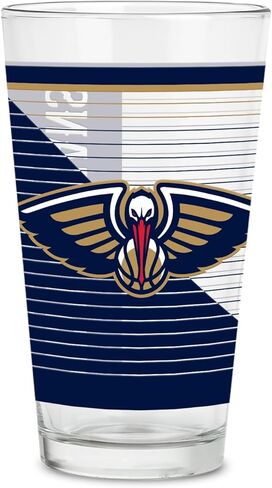 Rico Industries NBA Basketball New York Knicks Standard 16 oz Pint Glasses with Digitally Printed Logo, Classic Drinking Glass in Saudi Arabia