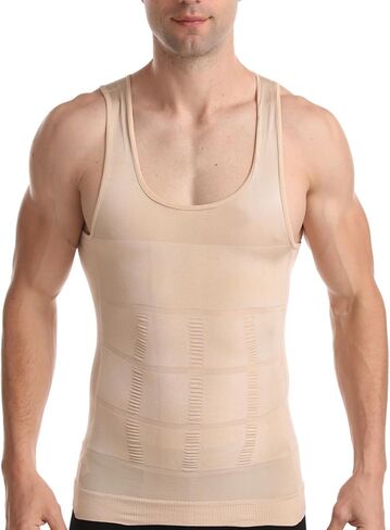 Mens Tank Tops Body Shaper Slimming Tummy Vest Compression Shirt Shapewear in Saudi Arabia