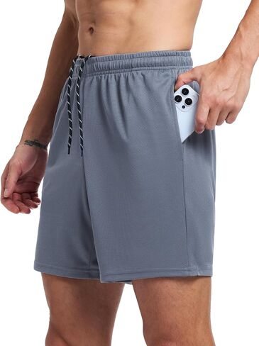 Men's 7 Inch Athletic Shorts Lightweight Workout Running Shorts Quick Dry Gym Shorts with Pockets in Saudi Arabia