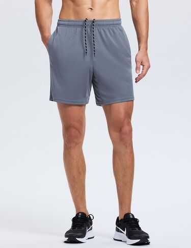 Men's 7 Inch Athletic Shorts Lightweight Workout Running Shorts Quick Dry Gym Shorts with Pockets in Saudi Arabia