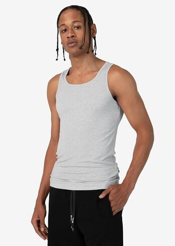 Ethika Mens Fitted Tank Top | Light Gray in Saudi Arabia