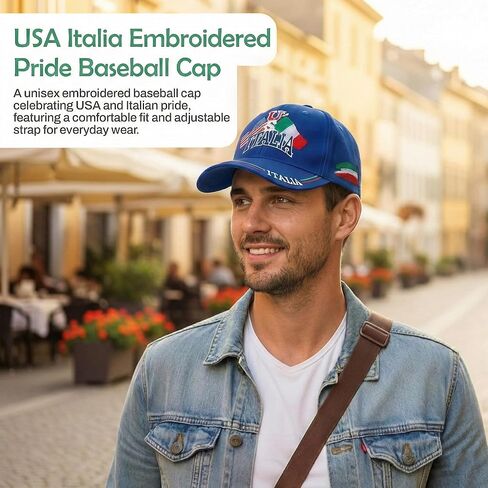 US/Italia Flags Embroidered Baseball Cap – Colorful Italian Hat - Italy Collection of Italian Pride Products at PSILoveItaly in Kuwait