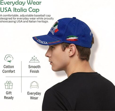 US/Italia Flags Embroidered Baseball Cap – Colorful Italian Hat - Italy Collection of Italian Pride Products at PSILoveItaly in Kuwait