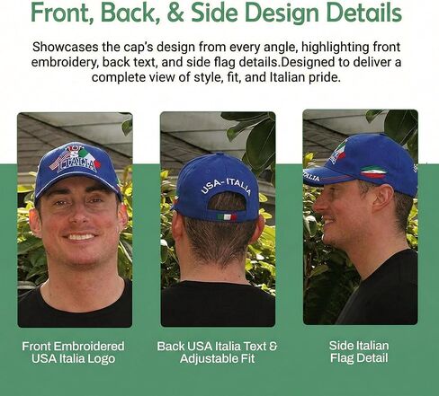 US/Italia Flags Embroidered Baseball Cap – Colorful Italian Hat - Italy Collection of Italian Pride Products at PSILoveItaly in Kuwait
