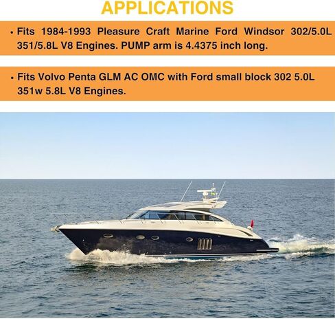 مضخة الوقود البحرية الميكانيكية M60389 SP1353MP B0266P تناسب 1984-93 Pleasure Craft Ford 302 351w 5.0L 5.8L كتلة صغيرة وندسور SBF V8 محركات تحل محل محركات فولفو بنتا 3854053 OMC 987024 in Kuwait