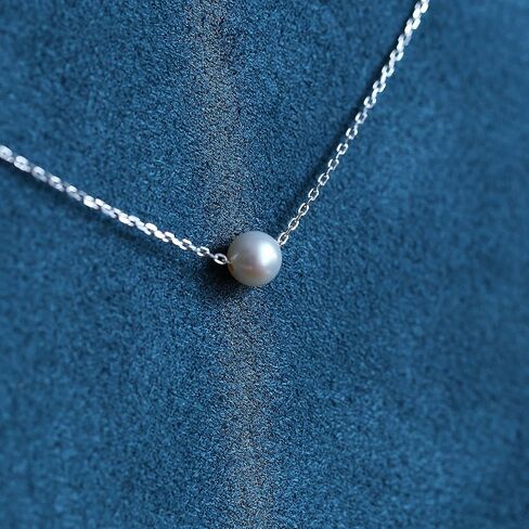 13th Birthday Gifts for Girls, Single Pearl Necklace Crafted with 6mm Freshwater Cultured Pearl and Sterling Silver Adjustable Cable Chain, Gifts for Teenage Girls in Kuwait