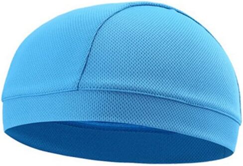 Quick Dry Cycling Beanie with High Elasticity Moisture Wicking Skull Cap for Men and Women Breathable Sweatband Helmet Liner for Outdoor Sports Road Racing Mountain Biking Sky Blue in Saudi Arabia