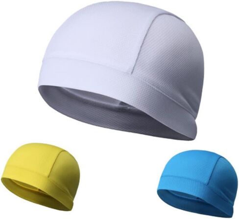 Quick Dry Cycling Beanie with High Elasticity Moisture Wicking Skull Cap for Men and Women Breathable Sweatband Helmet Liner for Outdoor Sports Road Racing Mountain Biking Sky Blue in Saudi Arabia