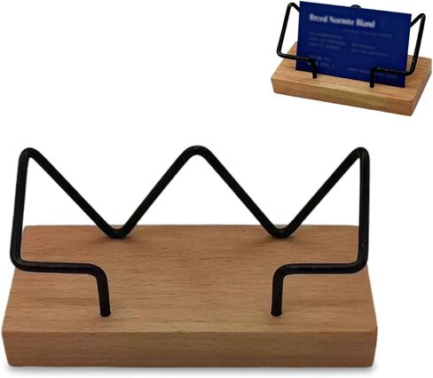 Wood Business Card Holder Desk Display Stand Business Card Organizer for Office Home Desktop in Kuwait