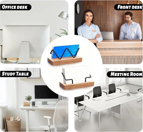 Wood Business Card Holder Desk Display Stand Business Card Organizer for Office Home Desktop in Kuwait