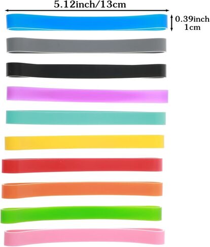 12 Pcs Silicone Bands, Thick Rubber Bands, Large Elastic Band for Crafts, Office Supplies, Books, Cooking, Wrapping, Containers, Exercise, Colorful in Saudi Arabia