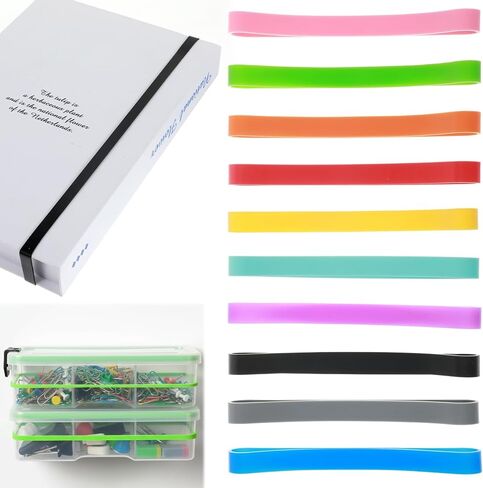 12 Pcs Silicone Bands, Thick Rubber Bands, Large Elastic Band for Crafts, Office Supplies, Books, Cooking, Wrapping, Containers, Exercise, Colorful in Saudi Arabia