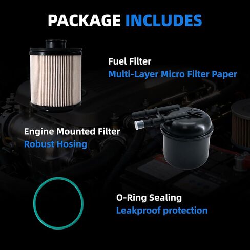 طقم فلتر الوقود وفاصل المياه FD-4615 متوافق مع محركات الديزل Ford 6.7L Powerstroke (2011-2016) F250 F350 F450 F550 Super Duty V8 #يستبدل FD-4615، BC3Z-9N184-B in Kuwait