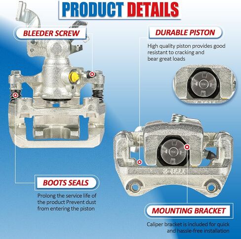 Disc Brake Caliper Rear Pair Compatible with 2006-2012 Ford Fusion 2007-2012 Lincoln MKZ 2009-2013 Mazda 6 2006-2011 Mercury Milan Brake Caliper Assembly with Bracket 18B5002 18B5003 in Kuwait