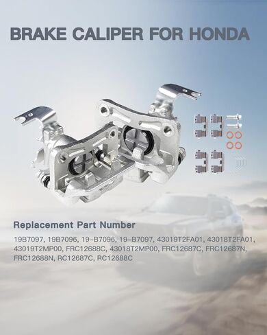 Rear Disc Brake Caliper Left & Right, Assembly with Bracket, Compatible with Honda Accord 2013 2014 2015 2016 2017, Replaces 19-B7097, 19-B7096, 2PC in Saudi Arabia