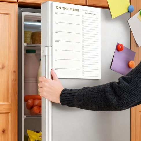 Gold Weekly Meal Planner and Grocery List Magnetic Notepad for Bridge, Meal Planning Pad with Tear Off Shopping List. Plan Weekly Menu Food for Weight Loss or Dinner List for Family (7x10") in Kuwait