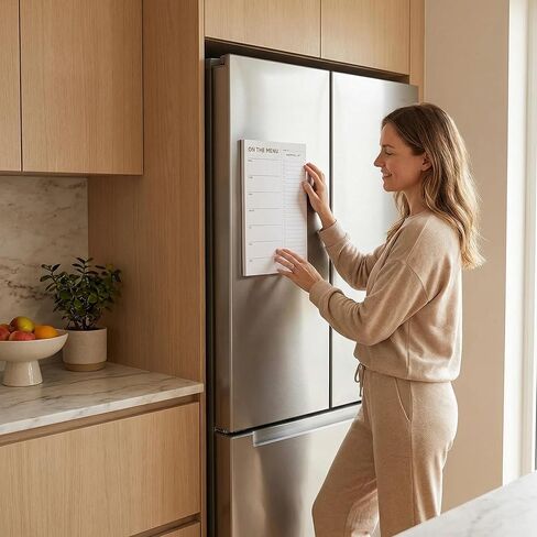 Gold Weekly Meal Planner and Grocery List Magnetic Notepad for Bridge, Meal Planning Pad with Tear Off Shopping List. Plan Weekly Menu Food for Weight Loss or Dinner List for Family (7x10") in Kuwait