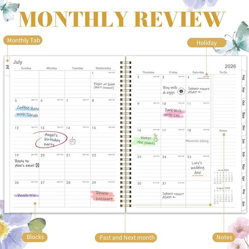 Planner 2026-2027 - Academic Planner 2026-2027, 8.5" x 11" Planner Weekly and Monthly, JULY 2026 to JUNE 2027, Calendar Planner with Monthly Tabs, Inner Pocket, Premium Paper, Twin-wire Binding in Saudi Arabia