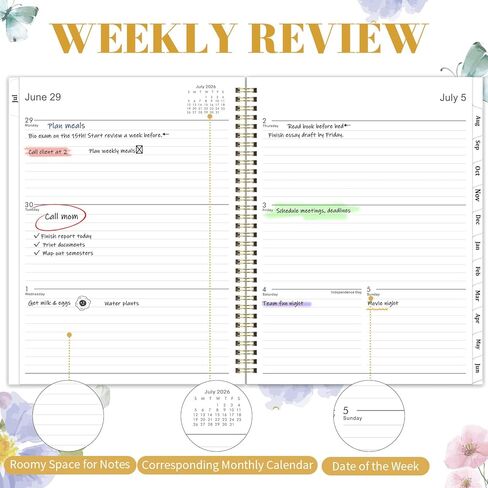 Planner 2026-2027 - Academic Planner 2026-2027, 8.5" x 11" Planner Weekly and Monthly, JULY 2026 to JUNE 2027, Calendar Planner with Monthly Tabs, Inner Pocket, Premium Paper, Twin-wire Binding in Saudi Arabia