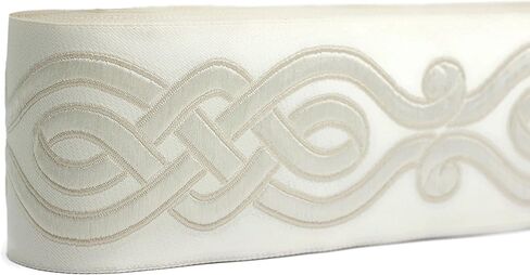 16 Yards Length 2.67" Width Beige and Pink Ribbon Trim Jacquard Trims for Your Drapes Curtains Drapery Banding Tape Upholstery Fabric 142-V3 in Kuwait