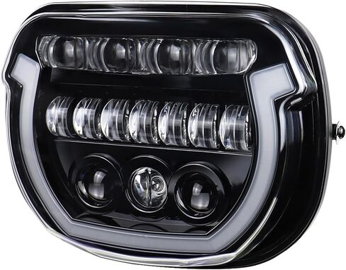 مصباح أمامي LED لـ Street Glide FLHX 2024 2025، ضوء أمامي LED للدراجة النارية مع ضوء DRL أزرق لبدء التشغيل، ضوء شعاع عالي/منخفض متوافق مع CVO Street Glide FLHXSE 2023-2025 (أسود) in Kuwait