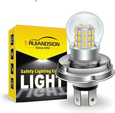 Ruiandsion P45T H5 R2 LED لمبة دراجة نارية بيضاء دافئة 10-30 فولت غير قطبية فائقة السطوع 3014 39SMD 800LM مدمجة في السائق للسيارات موتو الأمامية لمبة حزمة من 2 in Saudi Arabia