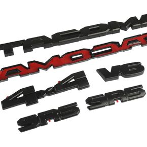 تراكب الشعار 6 قطع متوافق مع تاكوما 2024-2025 ABS شارة بلاستيكية شعارات تراكب 0411 مع لاصق قوي أسود غير لامع in Kuwait