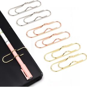 حاملات أقلام بمشبك ورق معدني لأجهزة الكمبيوتر المحمول والمجلات - مشابك أقلام ذهبية وفضية وذهبية وردية للمكتب والمعلمين والمهنيين، مجموعة مشابك حامل أقلام متينة من الفولاذ المقاوم للصدأ (6 قطع) in Kuwait