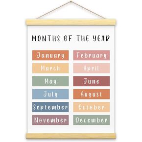 ديكور جدار الحضانة Kqfdr، إطار تعليق ملصق الحروف الأبجدية - ملصق جداري للسيارة مع إطارات خشبية، أساسيات غرفة اللعب في الفصل الدراسي، 12x16 بوصة-A05 in Kuwait