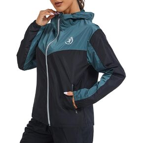 Womens Raincoats Waterproof Lightweight Windbreaker Zipper Jacket with Hood for Running Hiking in Saudi Arabia