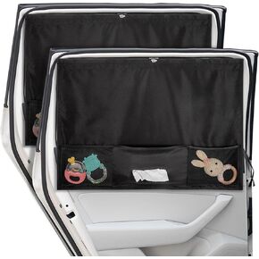 مظلات نوافذ السيارة، قطعتان و5 أكواب شفط، مظلة شمسية للسيارة للطفل مع حامل مناديل السيارة وجيب شبكي للتخزين للحماية من الحرارة والأشعة فوق البنفسجية، وإكسسوارات تخييم السيارة in Kuwait