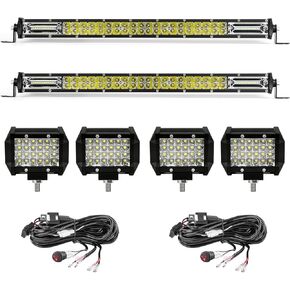 وحدات إضاءة LED مثبتة على السطح، 7 بوصات نحيفة 12 فولت 24 فولت 40 وات، ممتص الصدمات الخلفي للجرارات، بقعة السطح العكسي للقيادة، شريط إضاءة العمل للضباب للمركبات على الطرق الوعرة، المارين، الجيب، 4X4، الشاحنة، ATV، UTV، القارب 2 حزمة (أبيض) in Kuwait