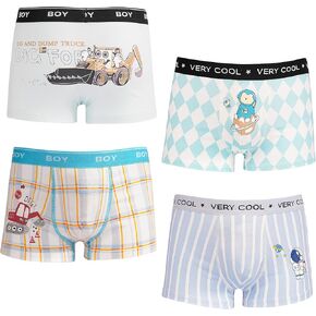 Boys Underwear 4 Pack, Kids Boxer Briefs 2-12 Years Soft Breathable Toddler Little Boys Boxer Shorts Dinosaur Space in Kuwait