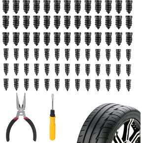 60 قطعة من سدادات الإطارات، براغي إصلاح الإطارات مع مفك براغي 2 في 1 وكماشة أنف بإبرة، مجموعة سدادات الإطارات ذاتية التنصت لإصلاح الثقب السريع في إطارات السيارات والدراجات النارية والشاحنات in Kuwait
