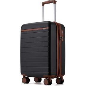 حقيبة كونو كبيرة مقاس 28 بوصة، قابلة للتوسيع للرحلات الطويلة، ABS+PC وعجلات صامتة مقاومة للصدمات، سوداء، حقيبة صلبة خفيفة الوزن، حقيبة دوارة ناعمة للسفر، أسود/بني in Kuwait