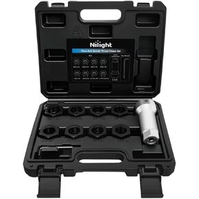 Nilight 49PCS Metric Thread Chaser Set SAE Metrics Master Thread Repair Kit with Case 22 Taps 24 Dies 3 Thread Files Universal UNC UNF Sizes Automotive Tool for Mechanics Auto Shops Home Garage Repair in Kuwait
