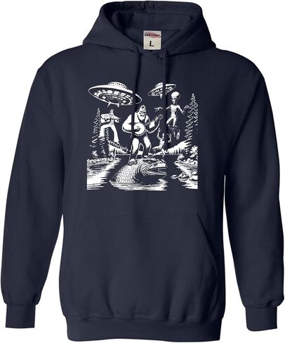 Go All Out Bigfoot Elvis Loch Ness Monster Alien UFO Jam Session Mens Women Youth Sweatshirt Hoodie in Saudi Arabia