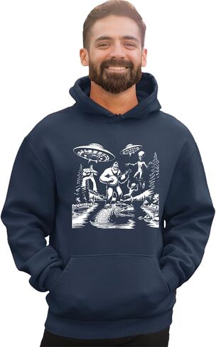 Go All Out Bigfoot Elvis Loch Ness Monster Alien UFO Jam Session Mens Women Youth Sweatshirt Hoodie in Saudi Arabia