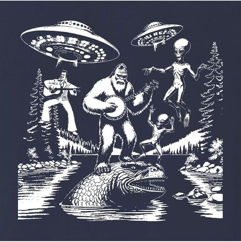Go All Out Bigfoot Elvis Loch Ness Monster Alien UFO Jam Session Mens Women Youth Sweatshirt Hoodie in Saudi Arabia