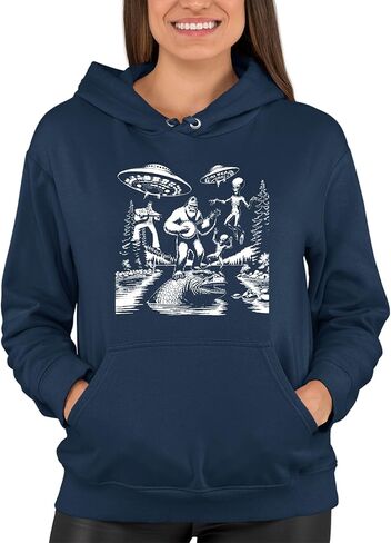 Go All Out Bigfoot Elvis Loch Ness Monster Alien UFO Jam Session Mens Women Youth Sweatshirt Hoodie in Saudi Arabia