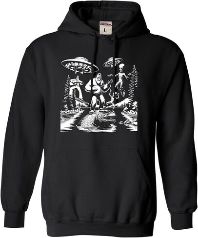Go All Out Bigfoot Elvis Loch Ness Monster Alien UFO Jam Session Mens Women Youth Sweatshirt Hoodie in Saudi Arabia