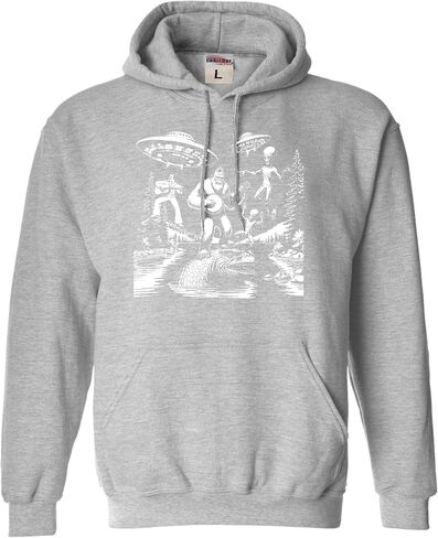 Go All Out Bigfoot Elvis Loch Ness Monster Alien UFO Jam Session Mens Women Youth Sweatshirt Hoodie in Saudi Arabia
