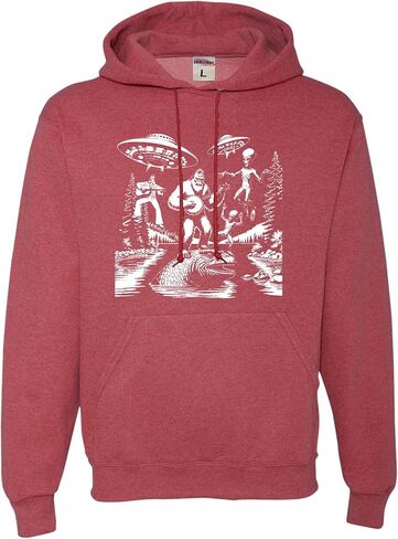 Go All Out Bigfoot Elvis Loch Ness Monster Alien UFO Jam Session Mens Women Youth Sweatshirt Hoodie in Saudi Arabia