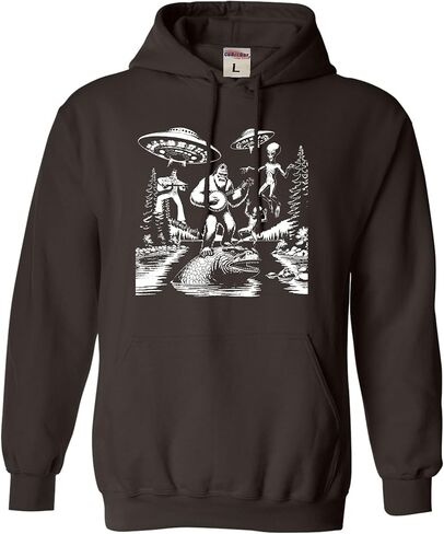 Go All Out Bigfoot Elvis Loch Ness Monster Alien UFO Jam Session Mens Women Youth Sweatshirt Hoodie in Saudi Arabia